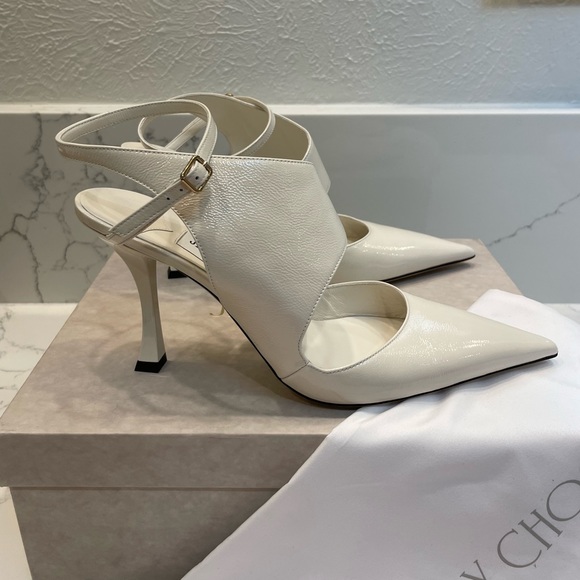 JIMMY CHOO Traci 90mm Cutout Leather Pumps 9.B/39 EU $850 - Picture 9 of 14